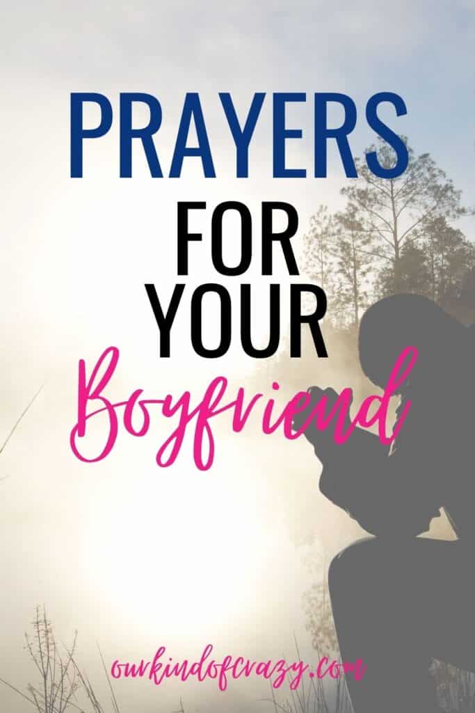 "Prayers For Your Boyfriend" With man kneeling to pray.