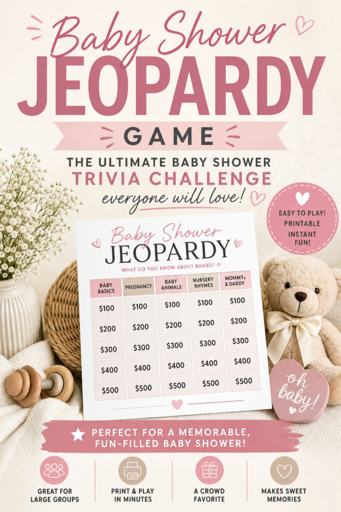 Baby Shower Jeopardy Game: The Ultimate Baby Shower Trivia Challenge Everyone Will Love